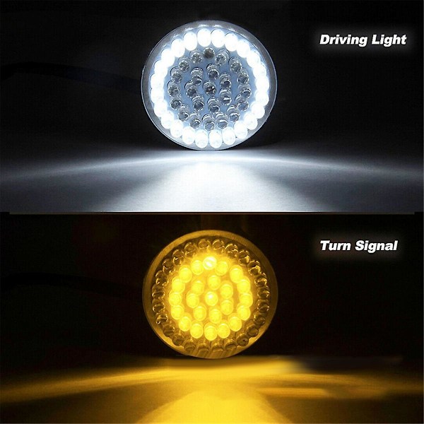 TS-Led Blinkers Glödlampor, 2 tum Främre Bakre Svartfinish Lampor Röktonade Linser Kit För Touring Softail