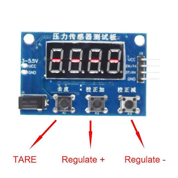 HX711 Vikt Sensormodul Kit Digital Lastcell Vikt Sensor A/D Modul 5KG Vågskala för, Vågskala Dis