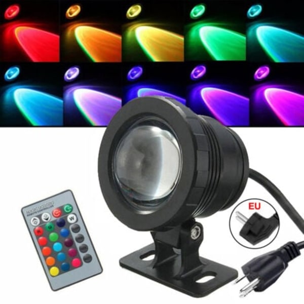 RGB LED-upotusvalot, vedenpitävät moniväriset, lampiin, puutarhaan, uima-altaaseen, suihkulähteeseen, lampeen, AC85-265 V (10 W)