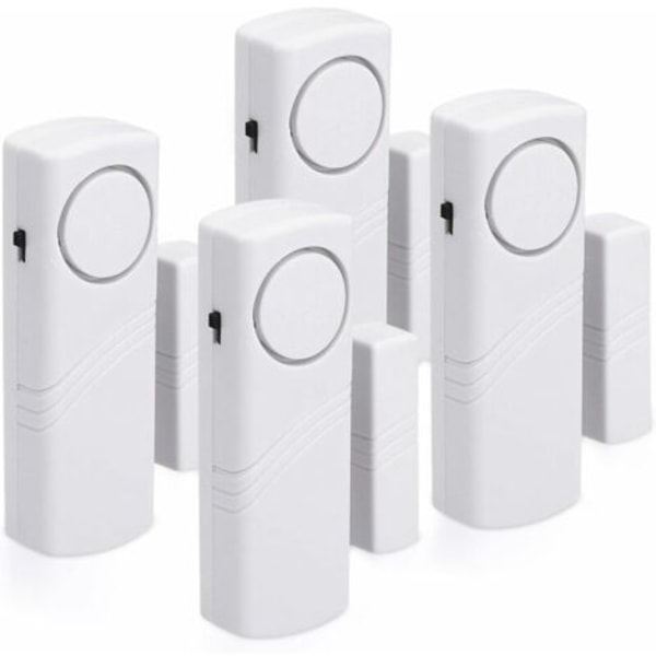 4-pack Trådlösa Larm för Dörrar och Fönster - Anti-Intrång, Magnetiska, 100 dB - Hemskydd Mot Inbrott