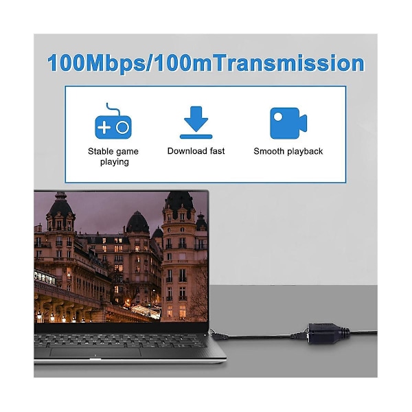 TS-Hane 1 Till 2 Adapterkabel Nätverk Hundra Megabit Nätverksdelare Rj45 Multifunktionell 1 Till 2 Nätverk