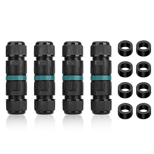4 stk 2-vejs 3-polet forgreningsboks IP68 Vandafvisende udendørs Elektrisk kabelkontakt 5-12 mm
