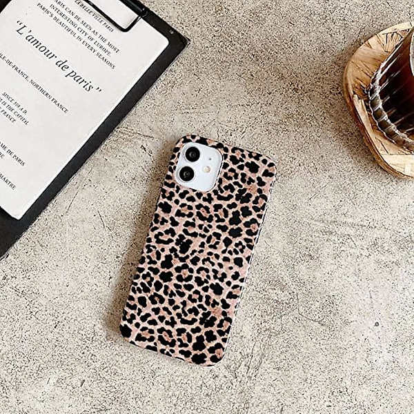 Leopard Gepard Print Telefon Case til iPhone 12 og 12 Pro Pigete Design Blød Fleksibel Beskyttende Luksus Gummi Gel Bagside (iphone 12/12 Pro)