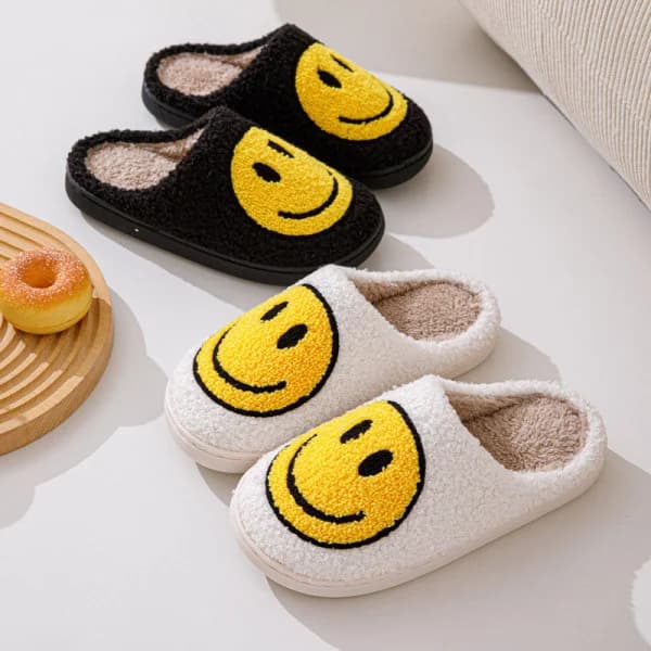 Smiley Face Tofflor Dam Smile Tofflor Svart 44-45