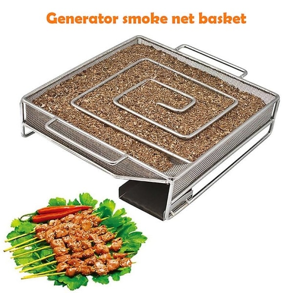 Kaldrøykgenerator BBQ Grill Matlaging Verktøy Røykkammer Mini Generator BoxBY Sølv one size