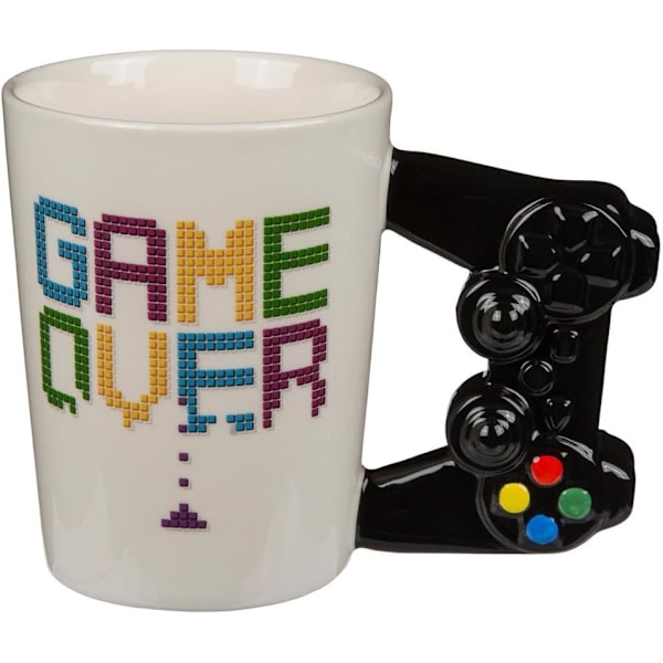 Spelkontroll keramisk mugg, färgglad bokstavsspel joystick keramisk mugg, tecknad kaffemugg
