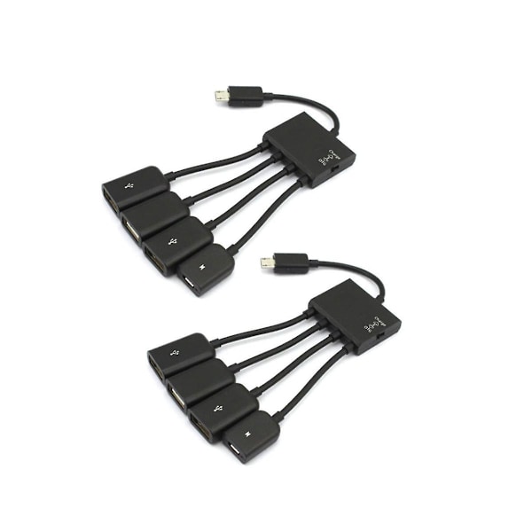 TS-2kpl 4 Porttia -usb Otg Hub Jakaja-adapteri Android-tietokoneelle Pc-virran lataukseen