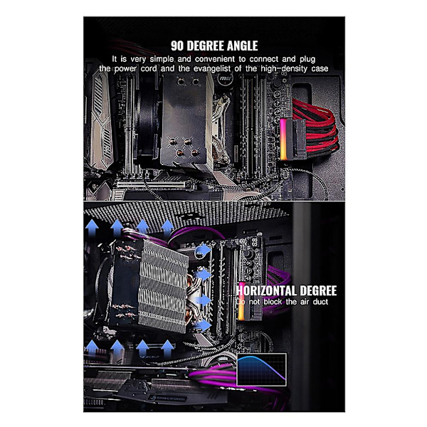 TS-Atx 24 Pin - 90 asteen virtasovitin Argb-emolevy 24-nastainen ohjauspää DIY-asennustarvike