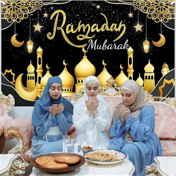 Ramadan Mubarak Baggrund, 180x110cm Ramadan Baggrund Eid Mubarak Banner Eid