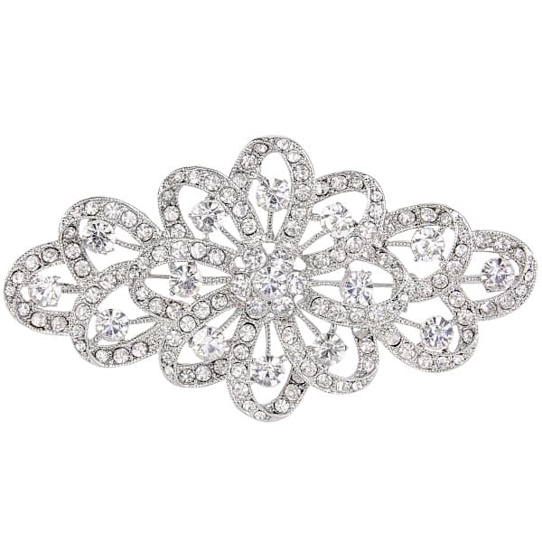 4\" Brude Blomsterbånd Broche Klare Krystaller