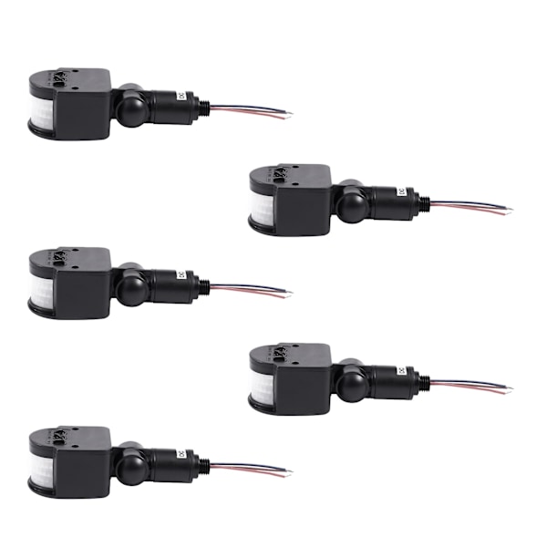 TS-5x Utomhus 12v DC Automatisk Infraröd Pir Rörelsesensorsbrytare För LED-Lampa, Svart