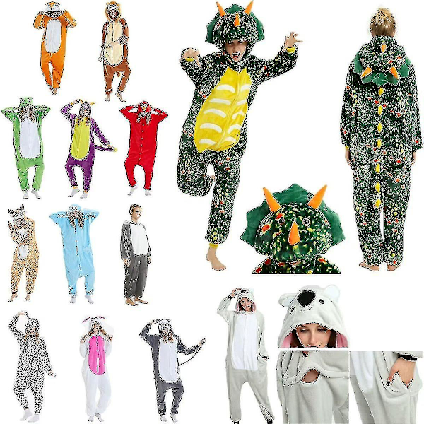 Unisex Aikuisten Kigurumi Eläinhahmo Onesie Pyjama Yksikoko Big Eyes-Blue