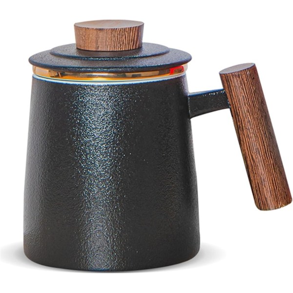Infusionskop med låg og filter, keramisk tekop til hjemmet og kontoret, jubilæumsgaver