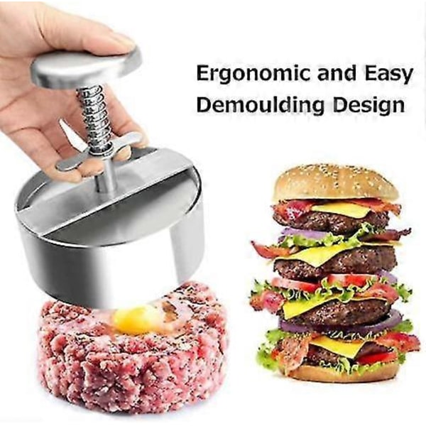 Homemiyn Burgerpresse, Premium Hamburgerpresse i Rustfritt Stål, Justerbar Hamburgerpatty Maker (LGL)