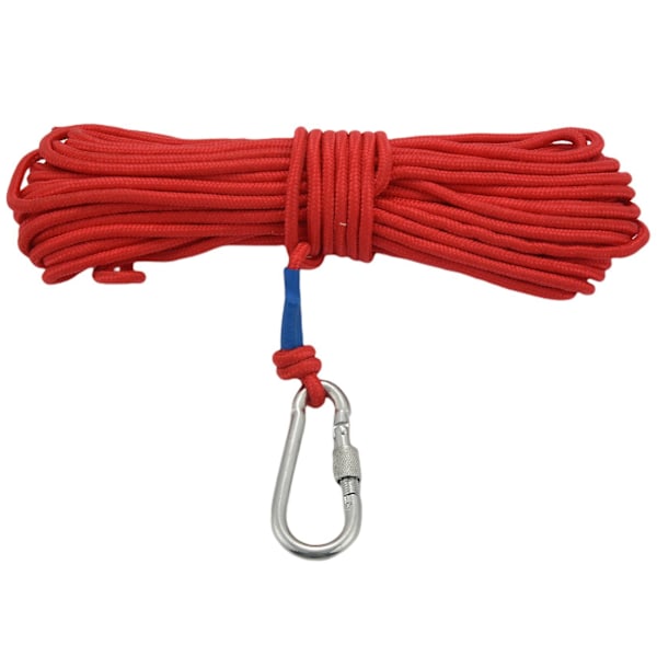 TS-2x Fiskemagnet Reb 20 Meter, Nylon Reb Flettet Reb Kraftigt Reb Med Sikkerhedslås, diameter 6mm Sa