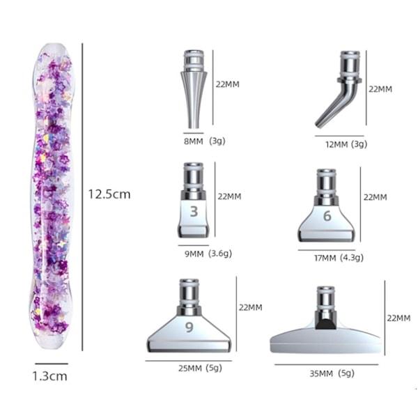 Timanttimaalauskynäsarja (Violetti) Valovoimaiset metallipäät Pisteporakynä Timanttikirjontatyökalut Tarvikkeet