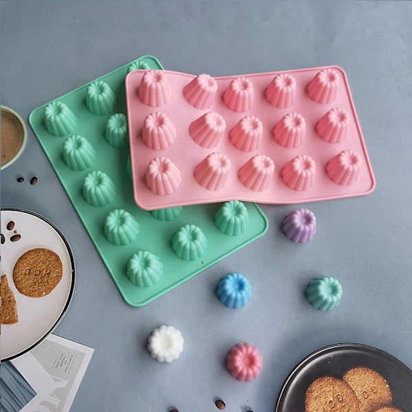Form Non-Stick 15 huller DIY Silikone Muffin Cupcake Fondant Bageplade Køkkenudstyr Tianyuhe