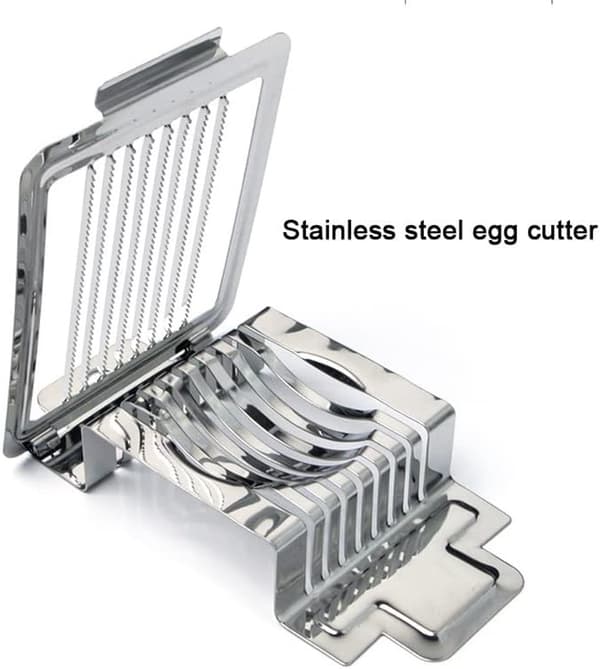 Eggeskjærer, Multifunksjonell Kutter i Rustfritt Stål, For Egg, Sopp, Tomater Og Frukt, Sett Med 2, 15 x 9 x 2.5 cm