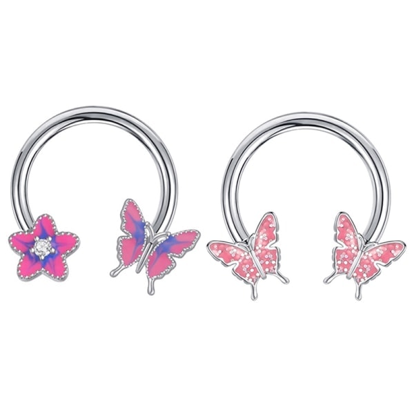 Hästskoformade Näspiercingar Fjäril Örhängen Septum Ring - Perfet A1