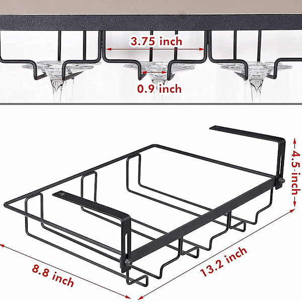 TS-Vinglasställ, 3 Rader Stamglasställ Metallglas Hållare För Bar, etc