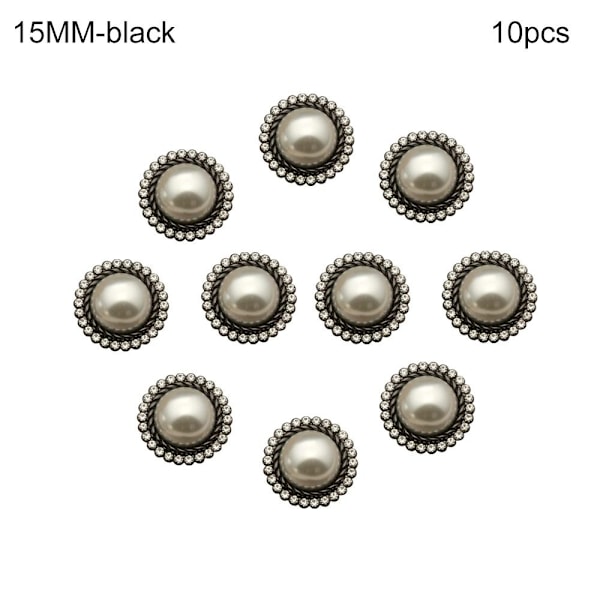 10 st Pärlknappar Klädknappar Skjorta Knappar SVART 15MM 10st 10st svart black 15MM10pcs-10pcs