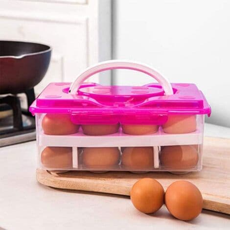 Oppbevaringsbeholder for egg, holder for 24 egg, multifunksjonell transportboks