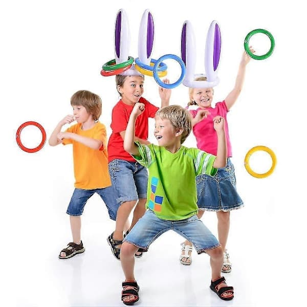 3-pack Påsk Uppblåsbar Kanin Ringkastningsspel, Påskhare Öron Ringkastning