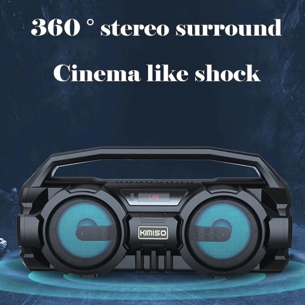 Bluetooth-högtalare Bärbar Kraftfull Subwoofer Utomhushögtalare Boombox