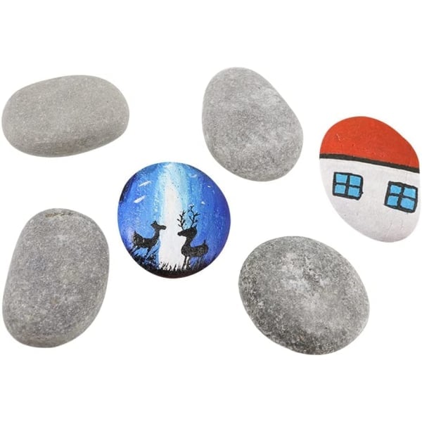 Strandsteiner for maling 10 stk glatte store steiner (50-80 mm)
