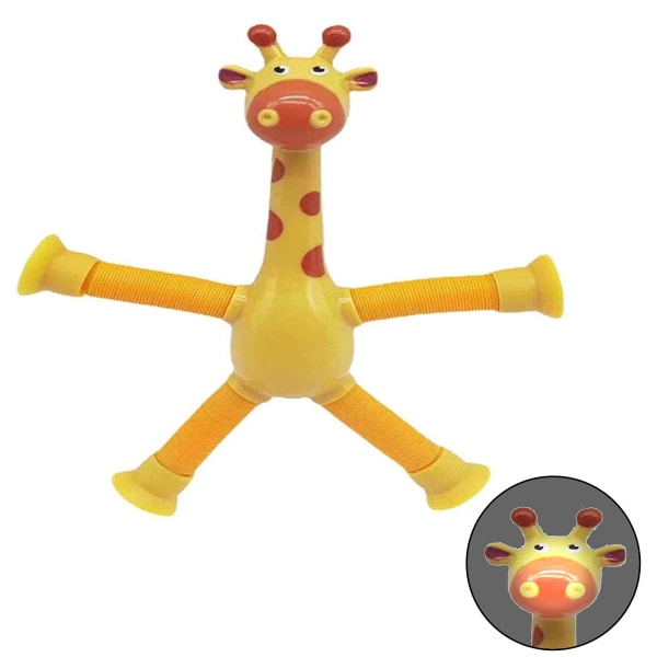 4-i-1 teleskopisk sugkopp giraffleksak Sensoriska leksaker Rolig pedagogisk leksak för barn och vuxna Yellow Light