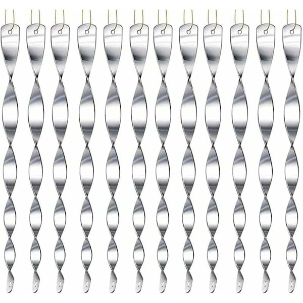 12 pcs Silver Reflective Bird Scarers, Hanging