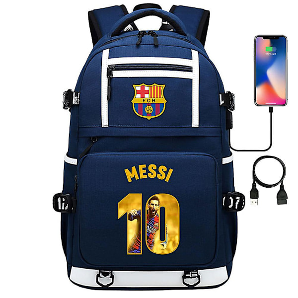 Messi Barcelona Tryckt Ryggsäck Resväska Student Skolväska Vattentät Datorväska9 y