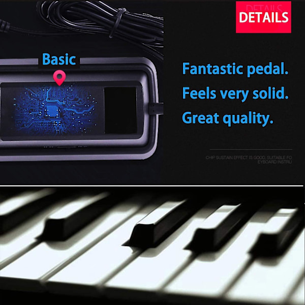 TS-Universal skridsikker pedal, holdbar til keyboard, MIDI-keyboard, synthesizer og klaver