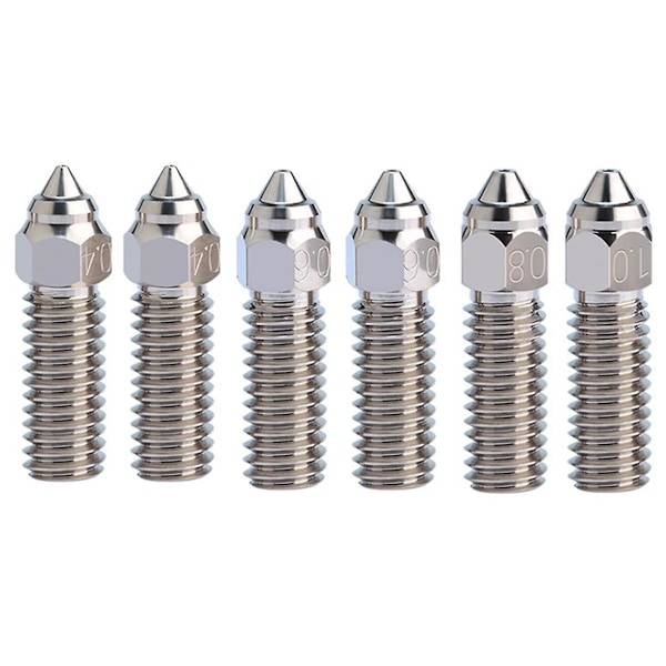TS-For K1, K1 Max -tulostimen suurivirtasuuttimet 0,4mmx2kpl/0,6mmx2kpl/0,8mmx1kpl/1mmx1kpl, yhteensä 6 kpl