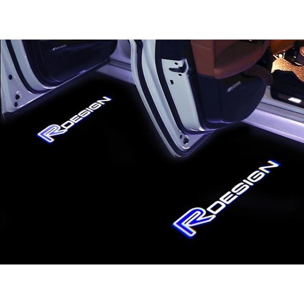 2 stk. Rd bildørslys til Volvo Rdesign Xc90 Xc60 Xc40 V90 S90 V40 V60 S60 S80 Volvo Courtesy Light Rdesign Logo Velkomstlys - Perfekt