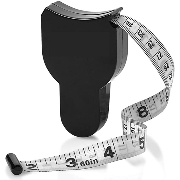 1,5 m måttband BMI Body Mass Index Infällbar bandmätare Testkalkylator Kroppsdiet Viktminskning （2st，svart）
