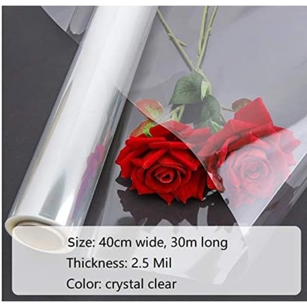 Transparent Cellofanpapir, Blomsterhandler Cellofanrull Gavepapir
