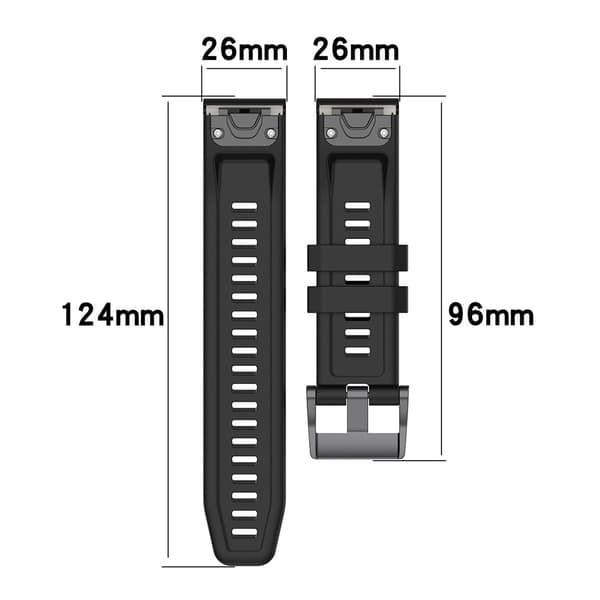 TS-silikoniranneke Garmin fenix 7X 26mm - Musta