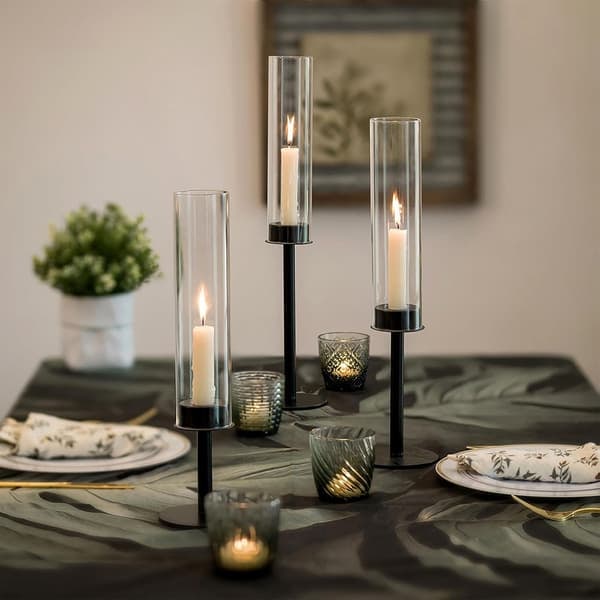 TS-Lysestageholdere 3-pak i jern og glas