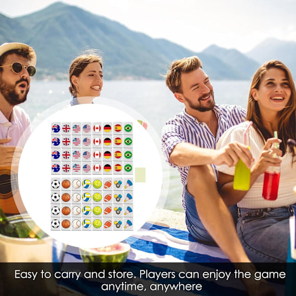 Seaside Escape Spel, Seaside Escape Mahjong Set med Brickor, Mahjongspelset med Nationella Flaggor, Seaside Escape med Strandtema, Familjefest
