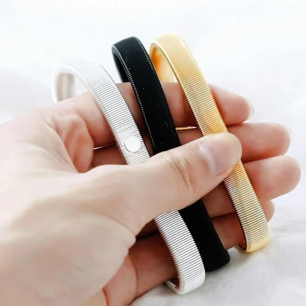 3-pack Unisex Skjortärmar Metall Armband Hållare Strumpeband Elastiska -