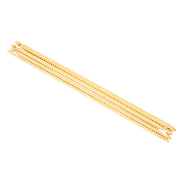 4 Tunisian Crochet Hooks 24 cm Long Different Sizes Non-slip Bamboo Double-ended Knitting Needles
