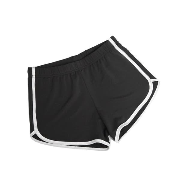Kvinders atletiske shorts med elastik i taljen til yoga, dans, sommer, sorte L Black L