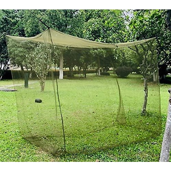 Myggnät Bärbart militärgrönt taktiskt nät för camping för en enkelsäng