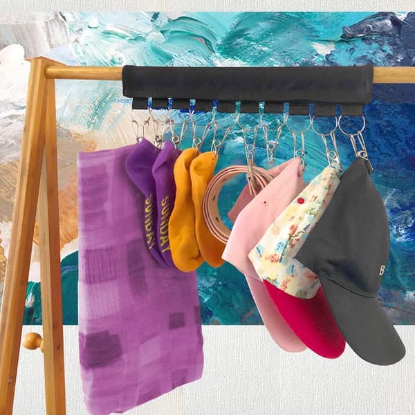 Hat Rack for Wardrobe, High-Quality Fabric Organizer with Stainless Steel Clips, Space-Saving Hanger Conversion for Easy Access