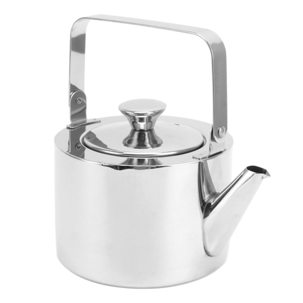 Ruostumattomasta teräksestä valmistettu teepannu siivilällä, paksuuntettu metallinen pilli ergonomisella kahvalla kaikille liesille, pieni, 1L