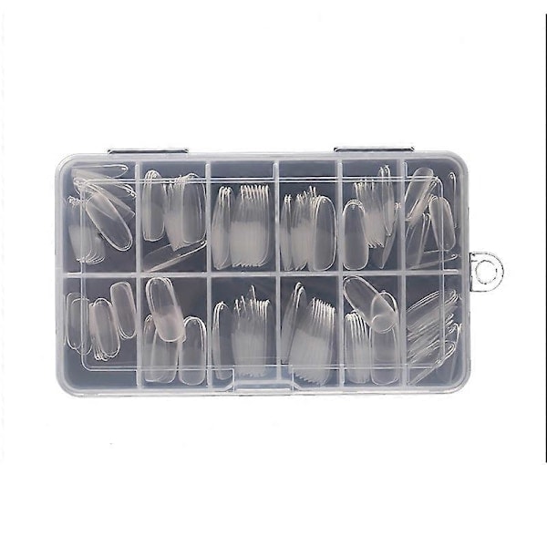 240 stk Medium Mandelformede Transparente Løsnegler Tips Forlengelse