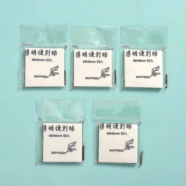 100 stk transparente post-it lapper, 76 x 76 mm transparente selvklebende lapper