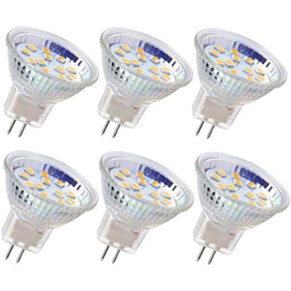 6 st MR11 LED-lampor GU4 Spotlight-lampor 3W 18LED (varmvit) - WELLNGS