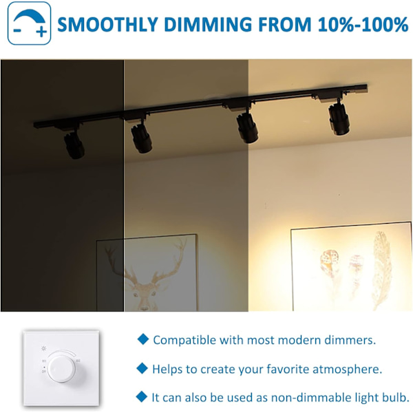 MR11 Halogenpære 12V 35W Dæmpbar, Varm Hvid 2700K, GU4 Halogen Reflektor Spotlight til Skabe, Landskabsbelysning, 6-pak
